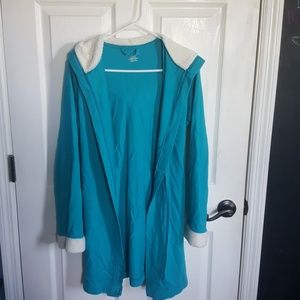Blue women's fuzzy robe